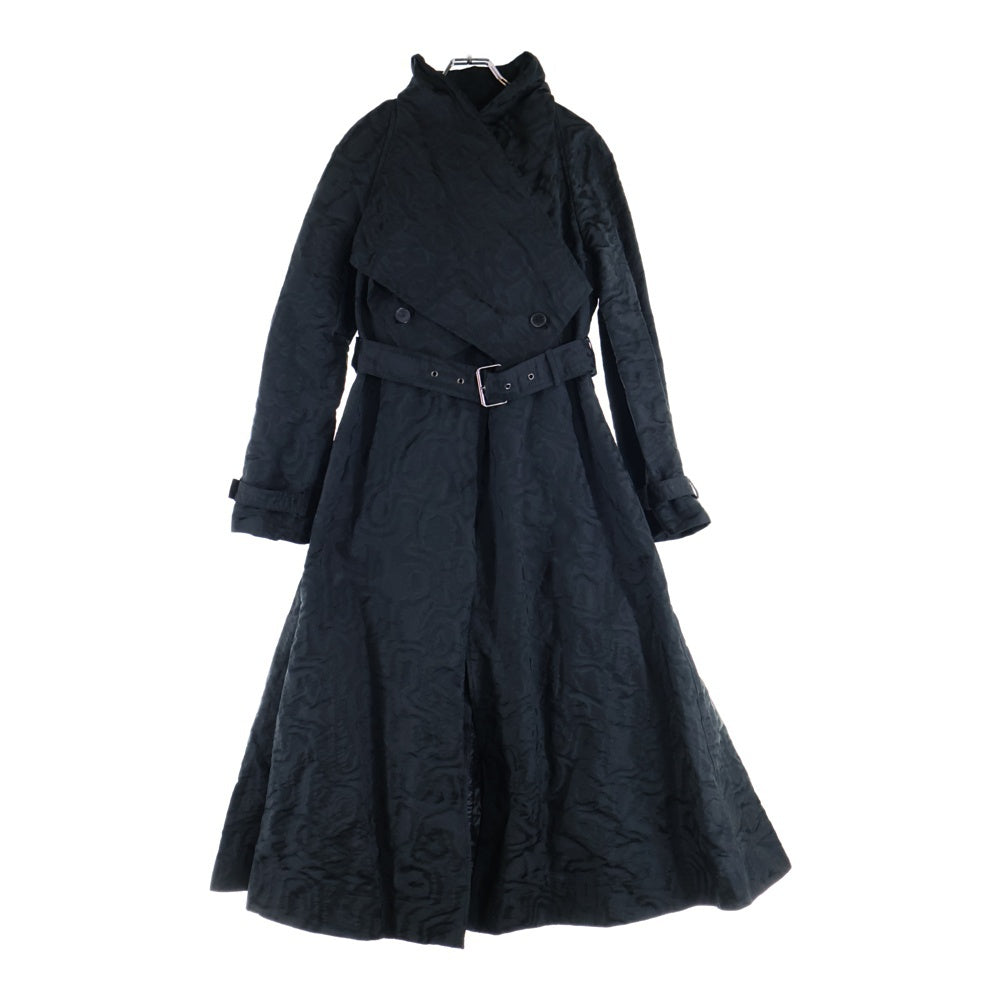Christian Dior(クリスチャンディオール) 23AW ブラック モアレ BEEロゴ刺繍 変形 トレンチコート カナージュ キルティング ベスト ロングジャケット レディース 357M45A2787 82023