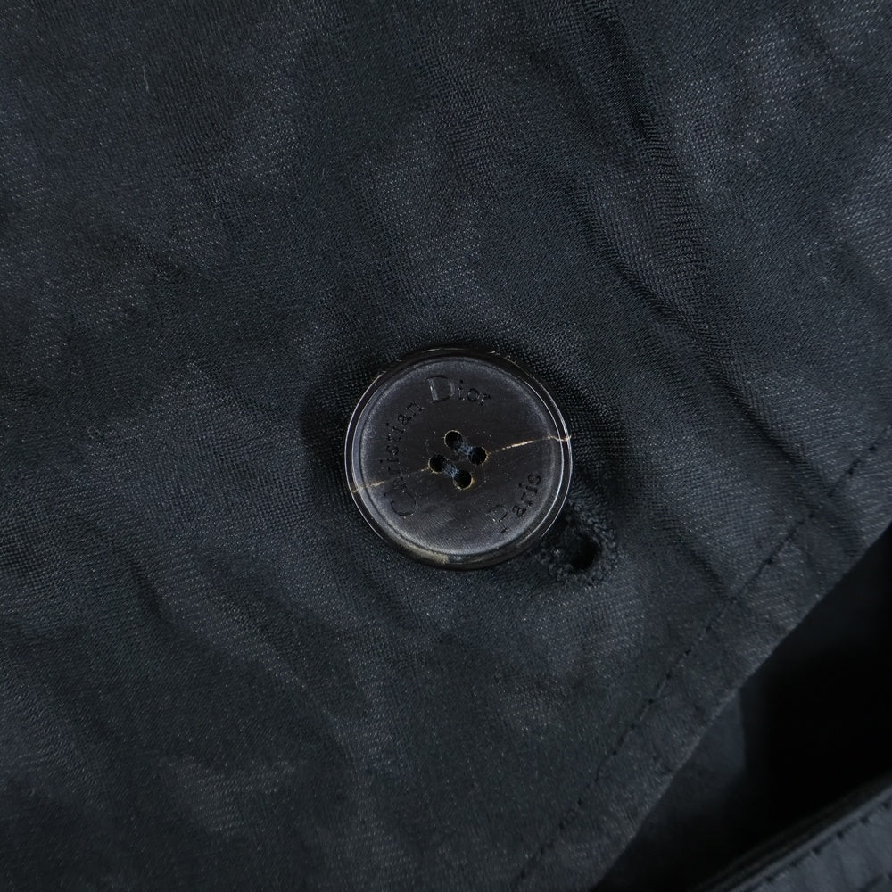 Christian Dior(クリスチャンディオール) 23AW ブラック モアレ BEEロゴ刺繍 変形 トレンチコート カナージュ キルティング ベスト ロングジャケット レディース 357M45A2787 82023