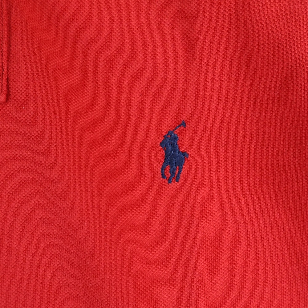 POLO RALPH LAUREN(ポロラルフローレン) フロントロゴ刺繍 半袖ポロシャツ レッド