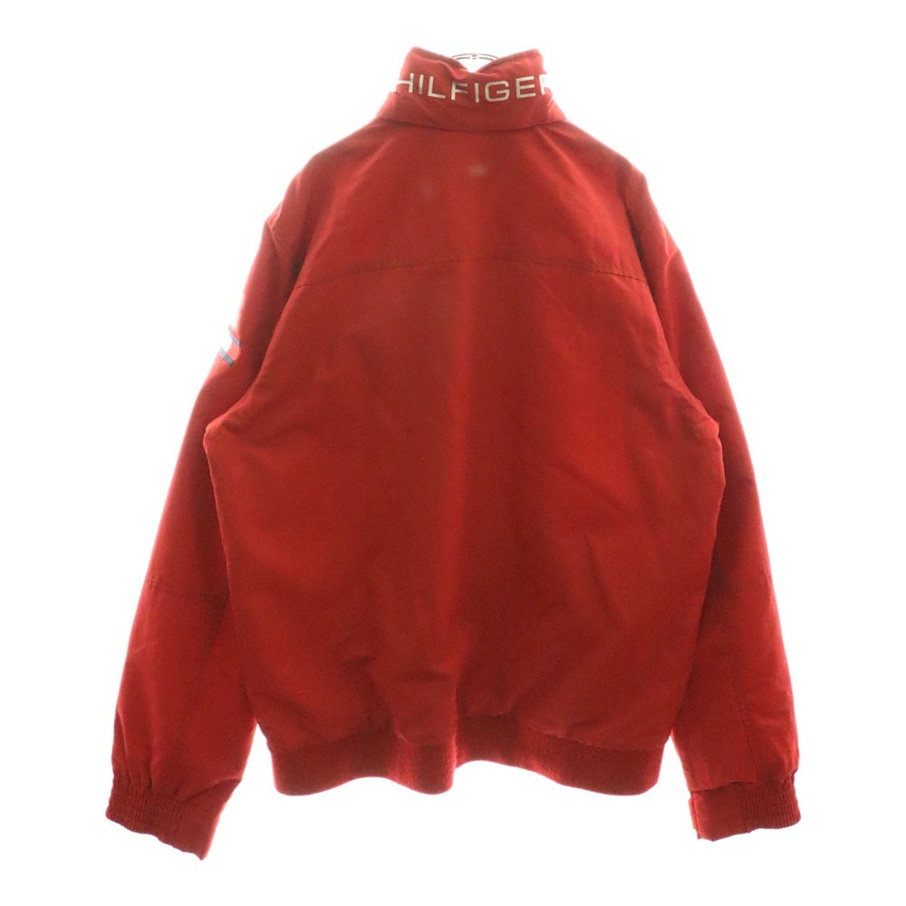 TOMMY HILFIGER(トミーヒルフィガー) ロゴ刺繍ナイロンジャケット レッド