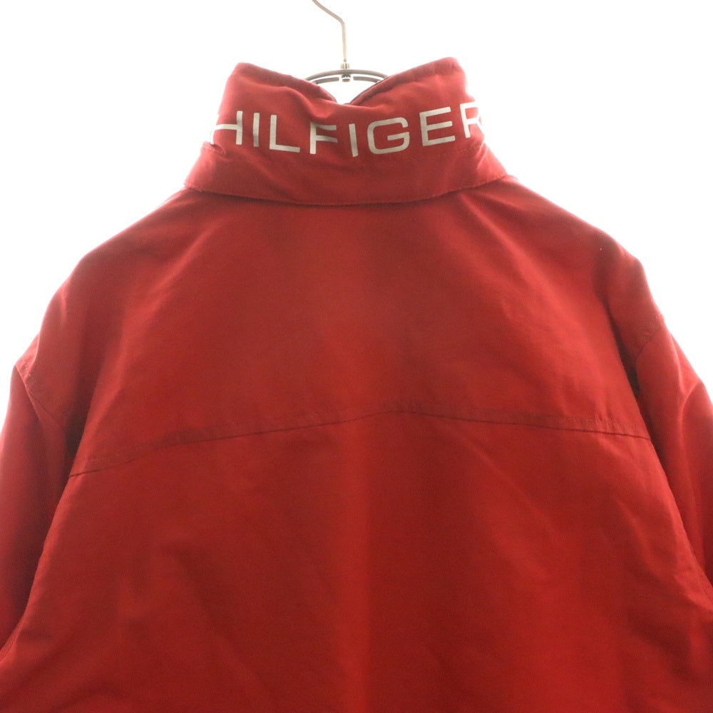 TOMMY HILFIGER(トミーヒルフィガー) ロゴ刺繍ナイロンジャケット レッド