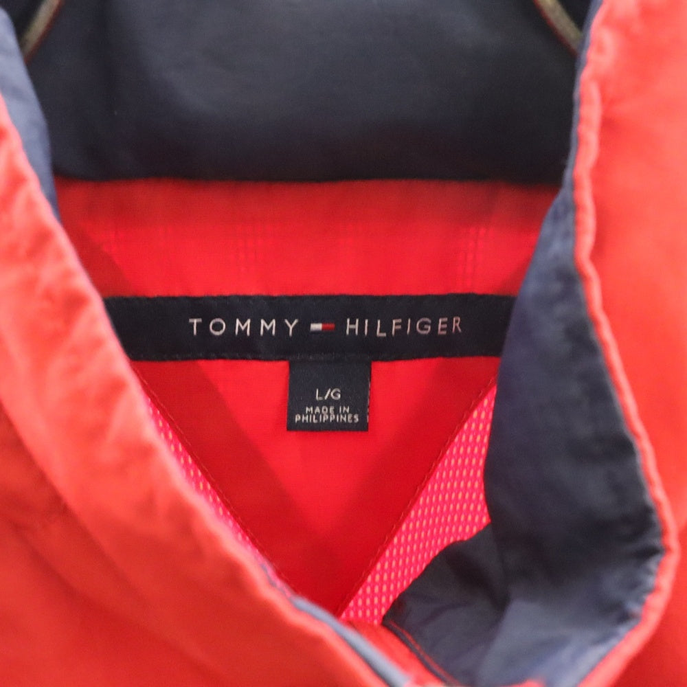 TOMMY HILFIGER(トミーヒルフィガー) ロゴ刺繍ナイロンジャケット レッド