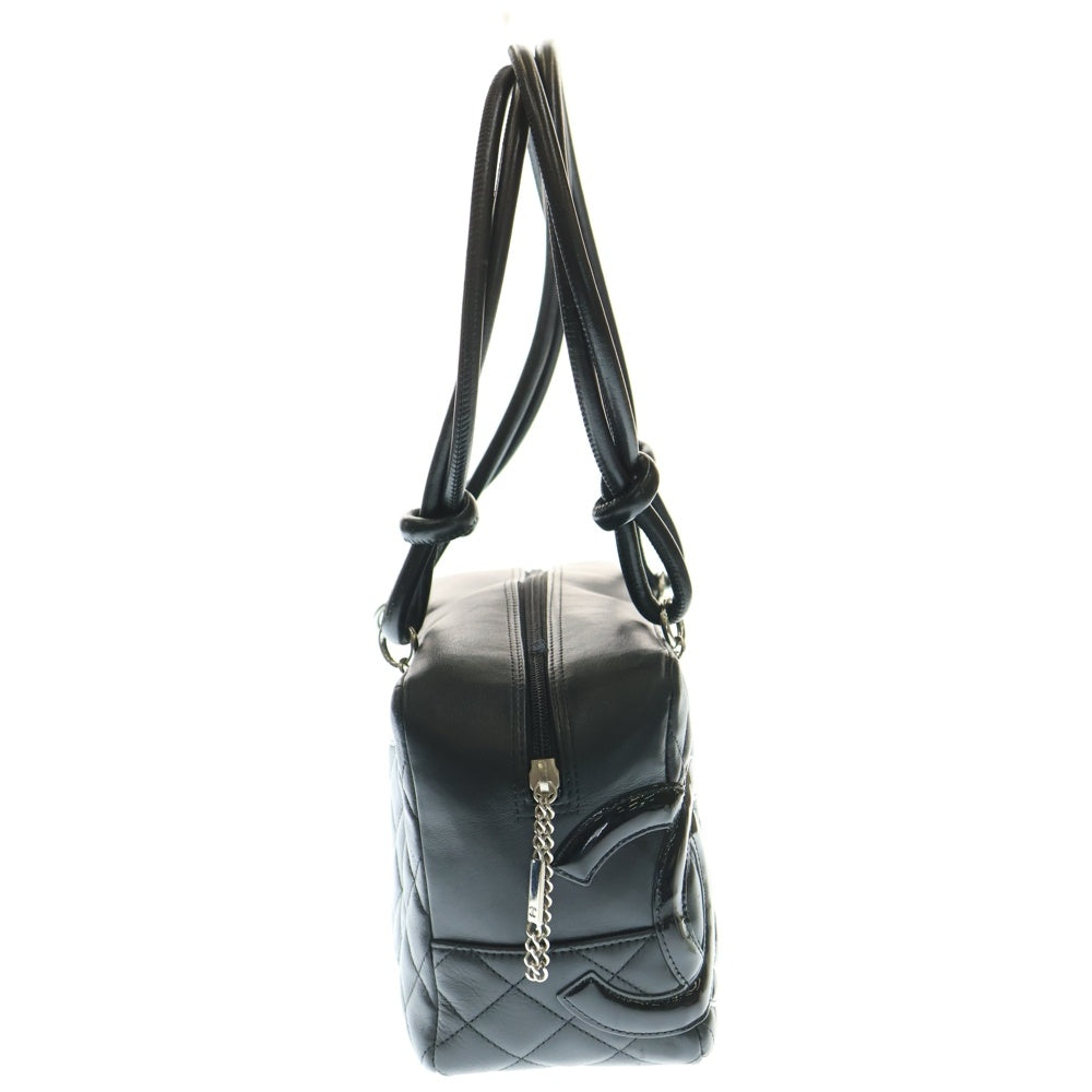 CHANEL(シャネル) カンボンライン ボーリングバッグ ハンドバッグ ブラック ラムスキン