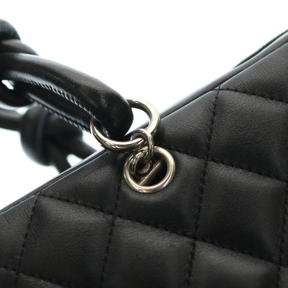CHANEL(シャネル) カンボンライン ボーリングバッグ ハンドバッグ ブラック ラムスキン
