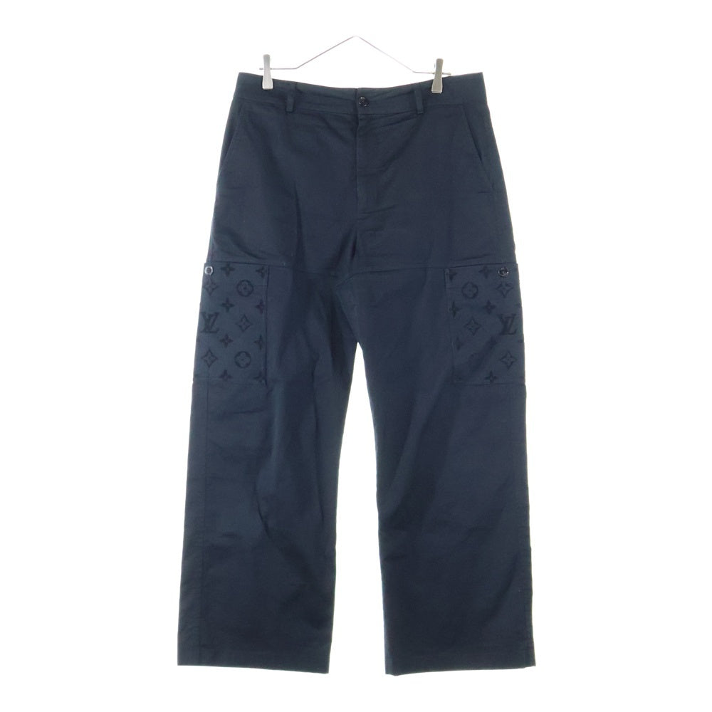 LOUIS VUITTON(ルイヴィトン) 24SS モノグラム フロッキープリント マルチポケット カーゴパンツ ブラック M241MQ FUG HQP45W