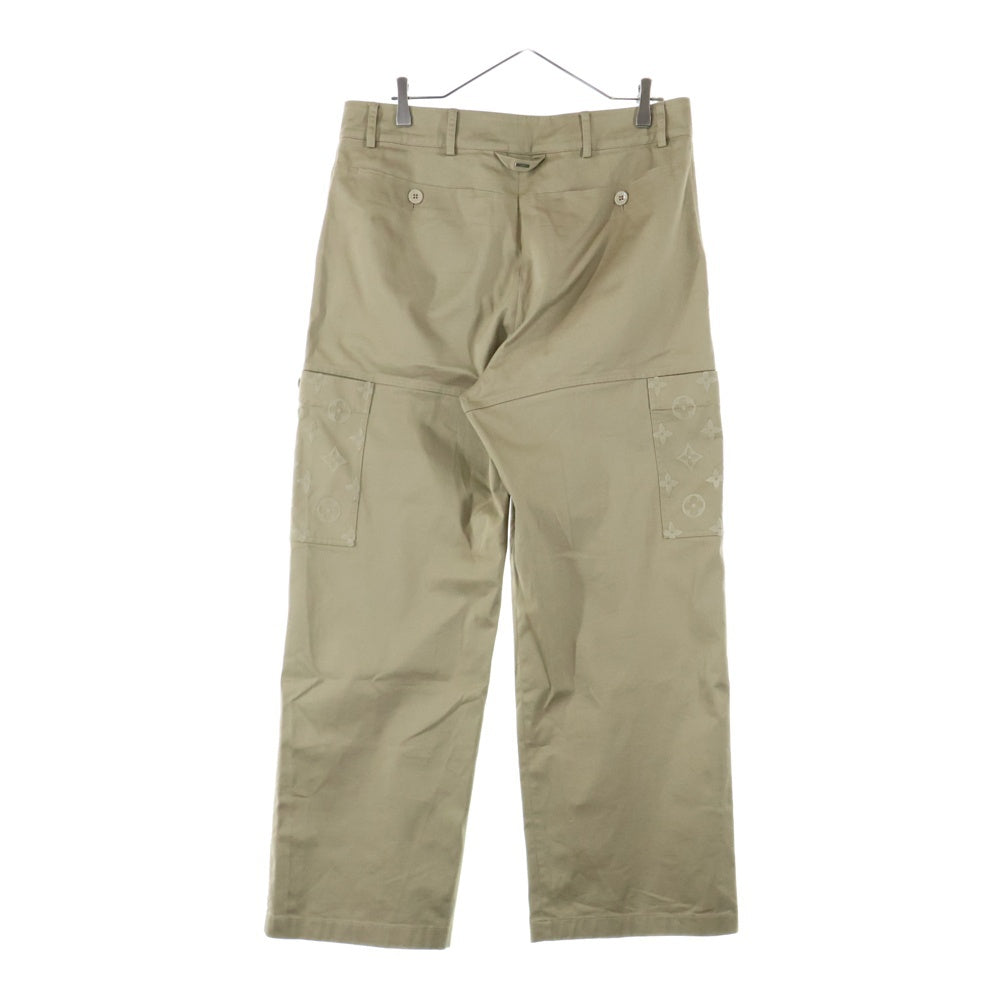 LOUIS VUITTON(ルイヴィトン) 24SS モノグラム フロッキープリント マルチポケット カーゴパンツ ベージュ M242MQ FUG HQP45W