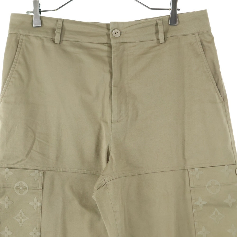 LOUIS VUITTON(ルイヴィトン) 24SS モノグラム フロッキープリント マルチポケット カーゴパンツ ベージュ M242MQ FUG HQP45W