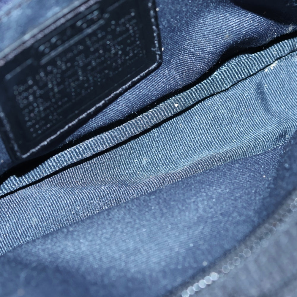 COACH(コーチ) ミニショルダーバッグ ボディバッグ ブラック レザー×キャンバス