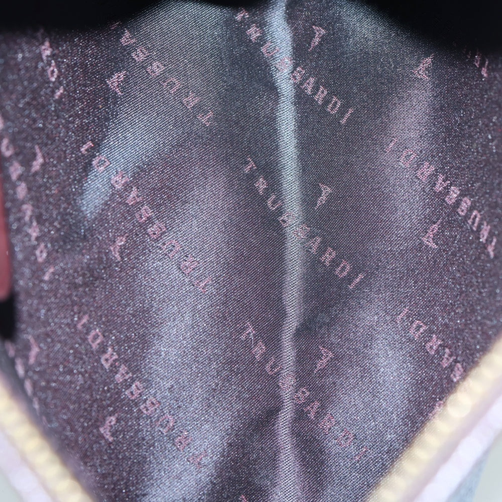 TRUSSARDI(トラサルディ) レザーポーチ ケース 収納 ブラウン ゴールド金具