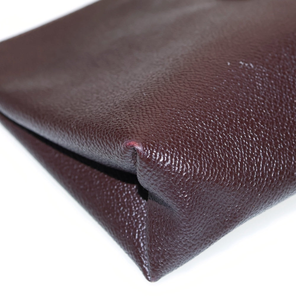 TRUSSARDI(トラサルディ) レザーポーチ ケース 収納 ブラウン ゴールド金具