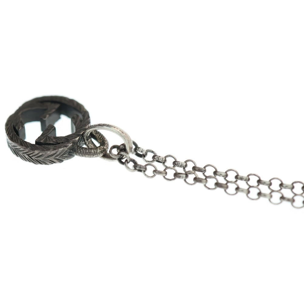 GUCCI(グッチ) インターロッキングG ロゴ チェーン ネックレス シルバー 455535