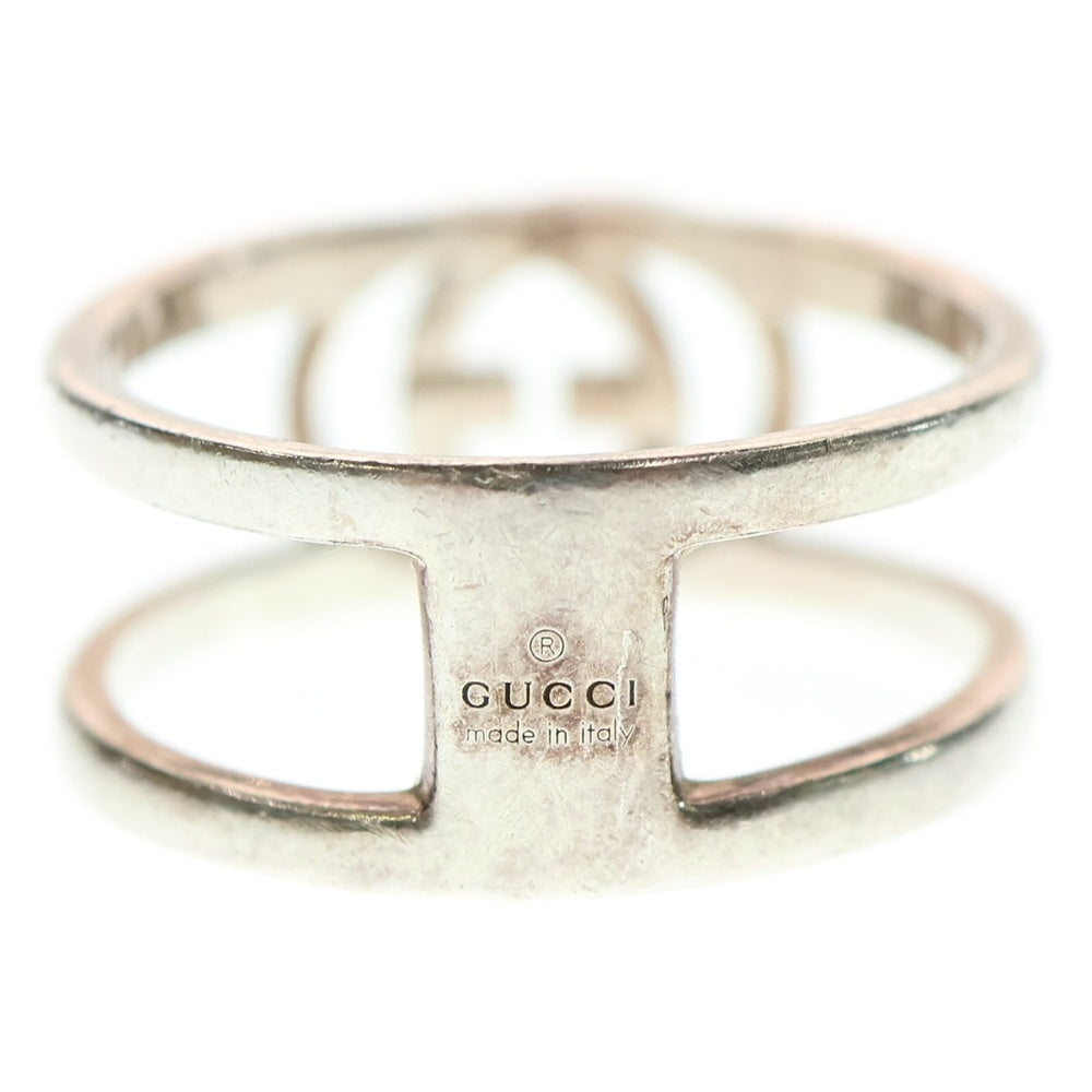 GUCCI(グッチ) インターロッキングG ロゴ ダブル リング 指輪 シルバー 17号 298036
