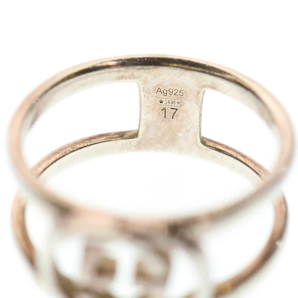 GUCCI(グッチ) インターロッキングG ロゴ ダブル リング 指輪 シルバー 17号 298036