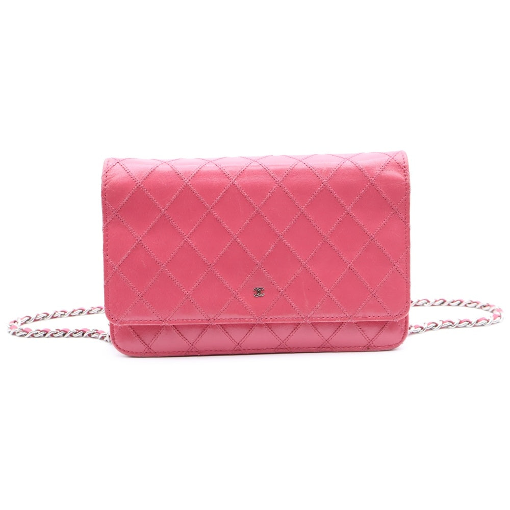 CHANEL(シャネル) ビコローレ ココマーク チェーンウォレット ショルダーバッグ ミニバッグ ピンク レザー シルバー金具