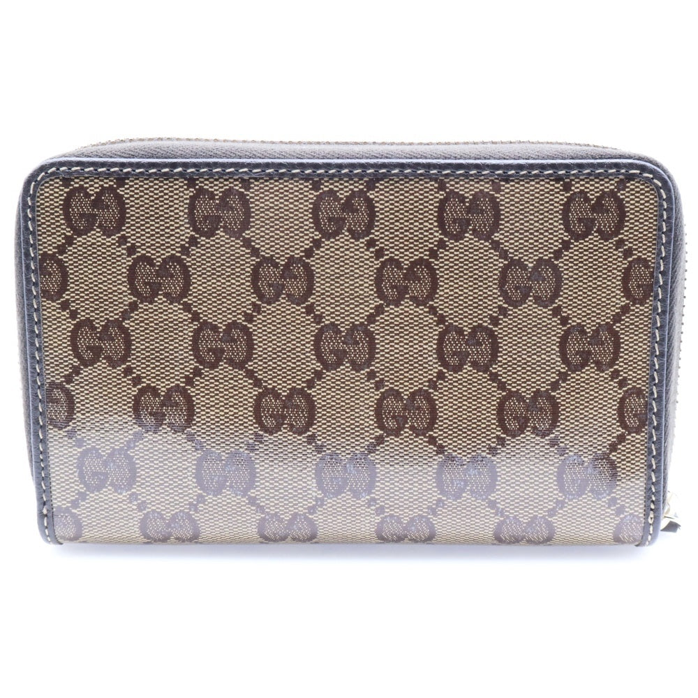 GUCCI(グッチ) GGキャンパス コンパクトウォレット ロングウォレット 長財布 ベージュ×カーキ レザー×キャンバス ゴールド金具 420113