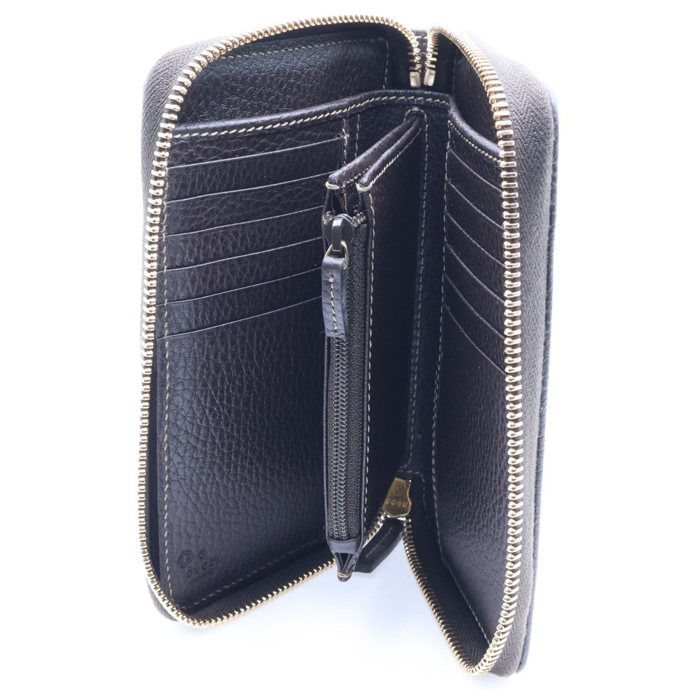 GUCCI(グッチ) GGキャンパス コンパクトウォレット ロングウォレット 長財布 ベージュ×カーキ レザー×キャンバス ゴールド金具 420113