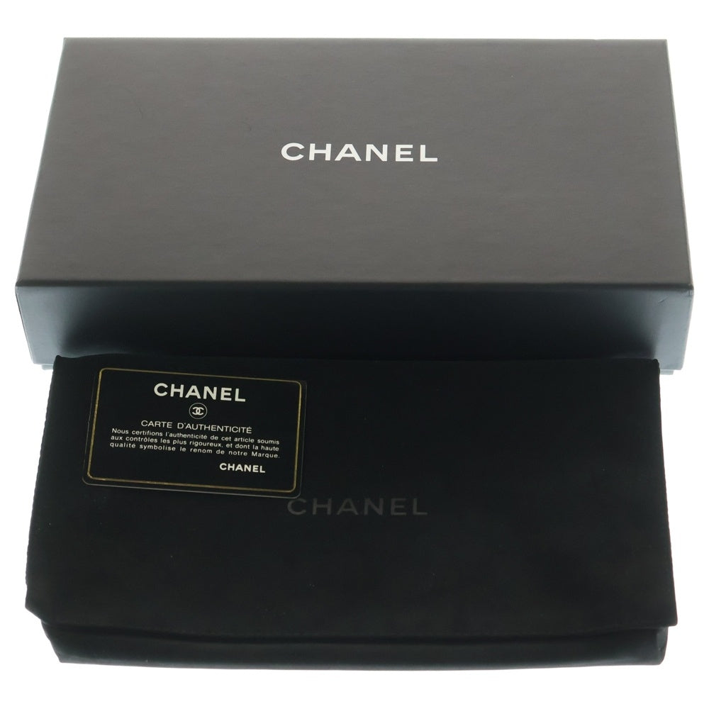 CHANEL(シャネル) ココマーク マトラッセ キャビアスキン レザーロングジップウォレット 長財布 SV金具 ブラック