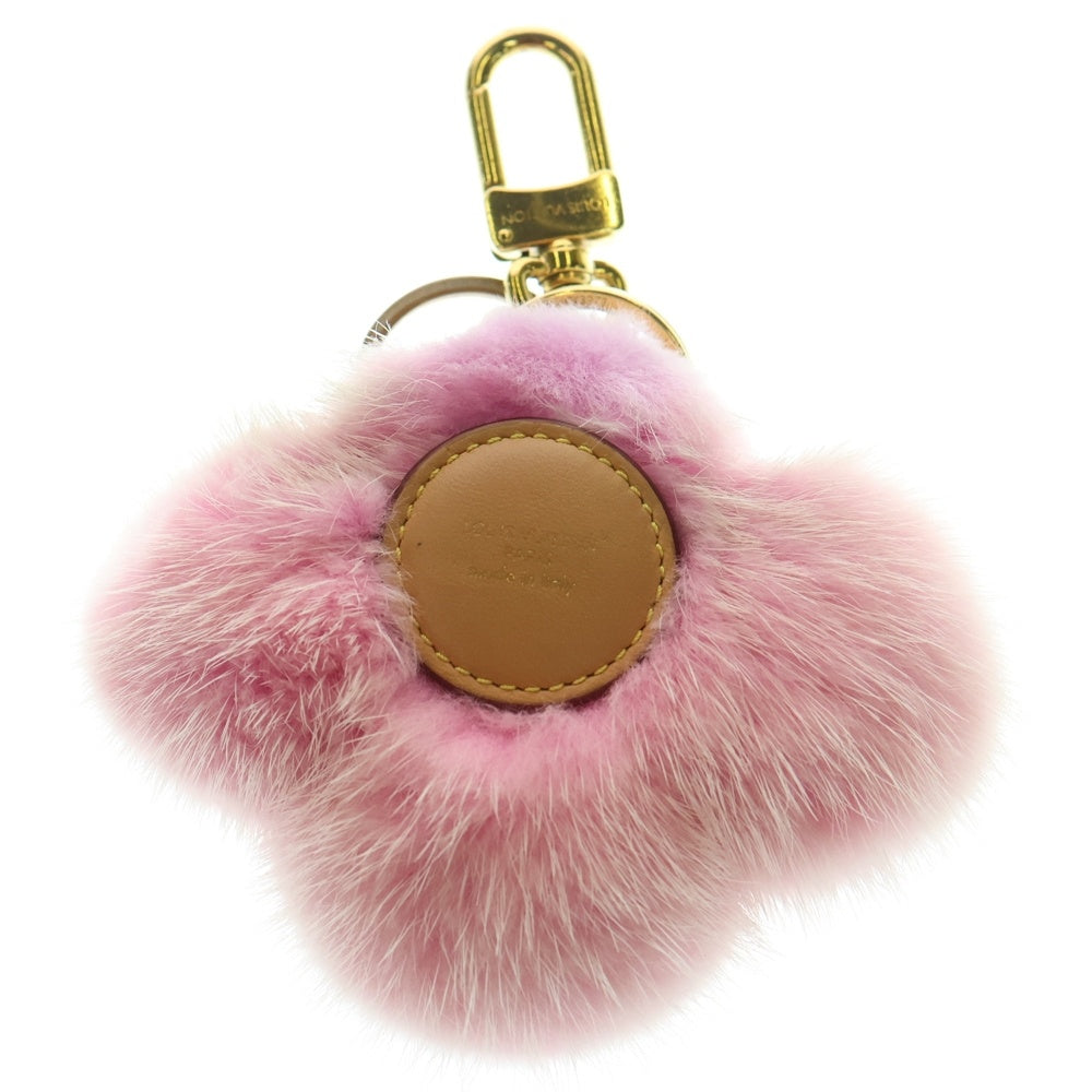 LOUIS VUITTON(ルイヴィトン) ヴィヴィエンヌ ヴィゾン ファーチャーム バッグチャーム キーホルダー キーリング ピンク M01447 ゴールド金具