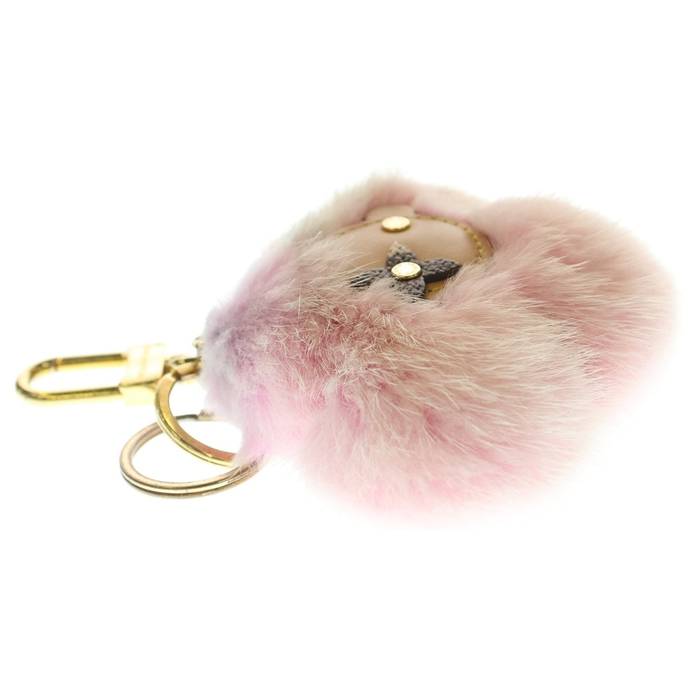 LOUIS VUITTON(ルイヴィトン) ヴィヴィエンヌ ヴィゾン ファーチャーム バッグチャーム キーホルダー キーリング ピンク M01447 ゴールド金具