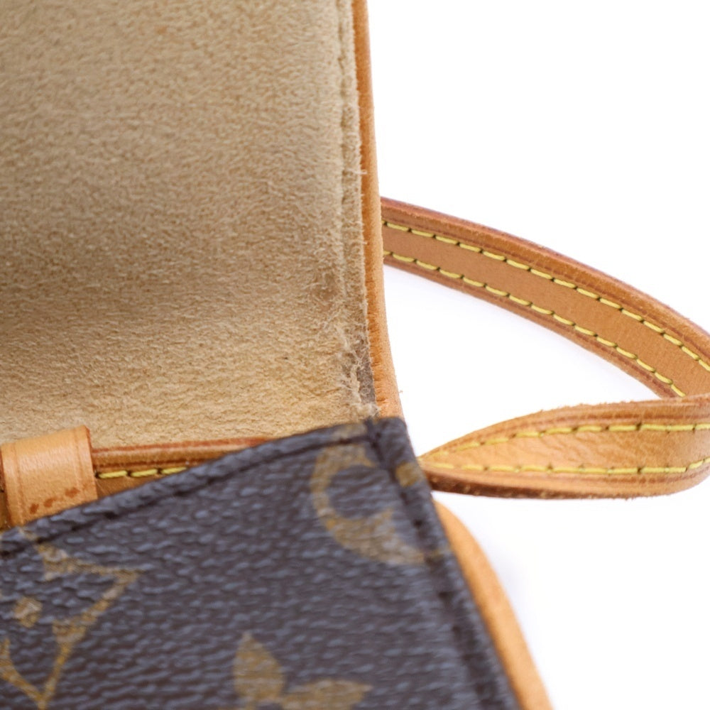 LOUIS VUITTON(ルイヴィトン) モノグラム ポシェットツインGM ショルダーバッグ ショルダーポシェット ミニバッグ ブラウン レザー×PVC M51852 ゴールド金具