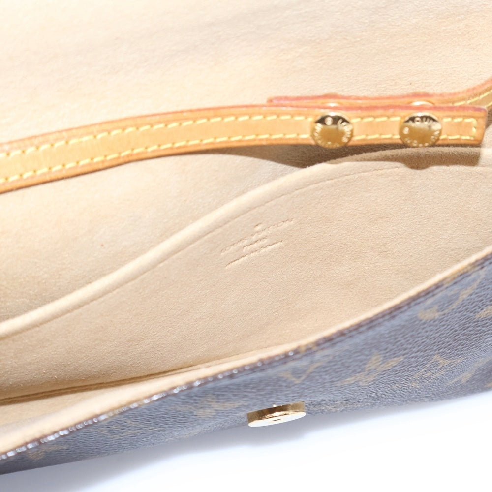 LOUIS VUITTON(ルイヴィトン) モノグラム ポシェットツインGM ショルダーバッグ ショルダーポシェット ミニバッグ ブラウン レザー×PVC M51852 ゴールド金具