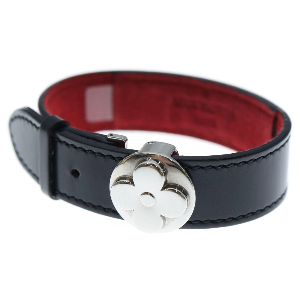 LOUIS VUITTON(ルイヴィトン) ブラスレ ヴー グッドラック ブレスレット バンド ブラック×レッド レザー M64447 シルバー金具