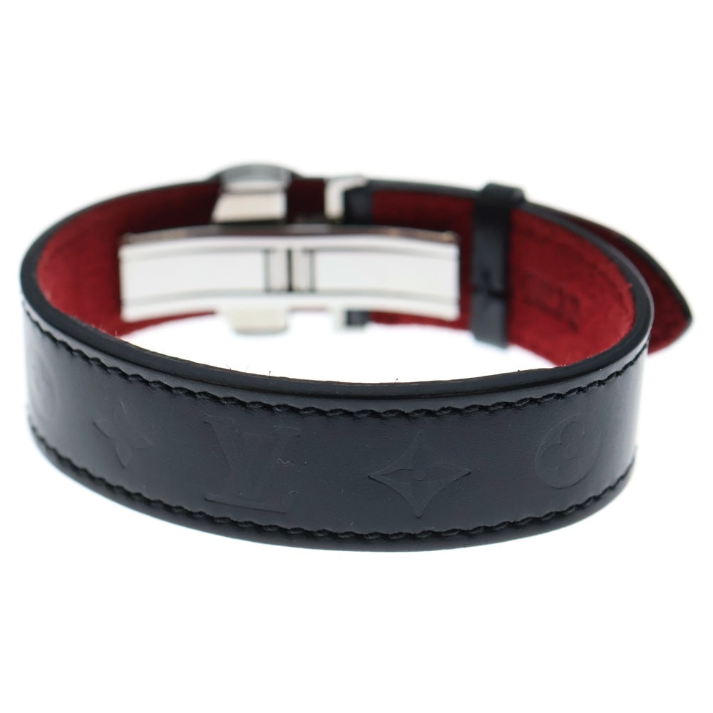 LOUIS VUITTON(ルイヴィトン) ブラスレ ヴー グッドラック ブレスレット バンド ブラック×レッド レザー M64447 シルバー金具