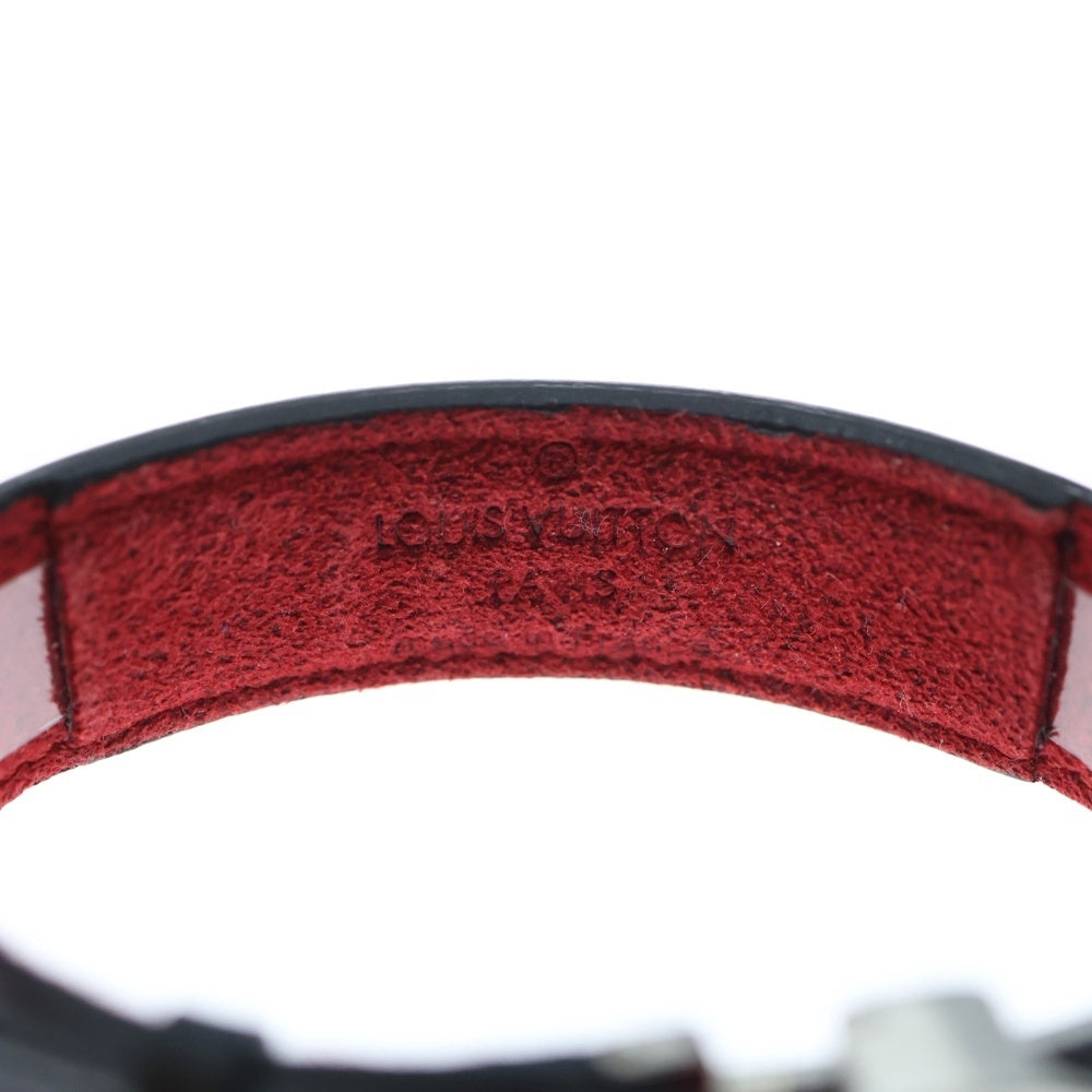LOUIS VUITTON(ルイヴィトン) ブラスレ ヴー グッドラック ブレスレット バンド ブラック×レッド レザー M64447 シルバー金具