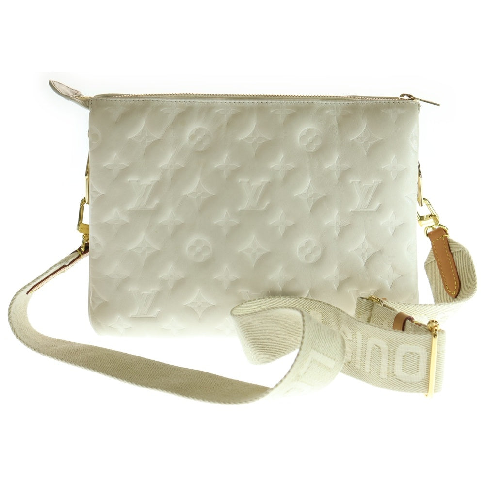 LOUIS VUITTON(ルイヴィトン) モノグラムエンボス クッサンPM ショルダーバッグ サコッシュ ホワイト レザー M57793 ゴールド金具