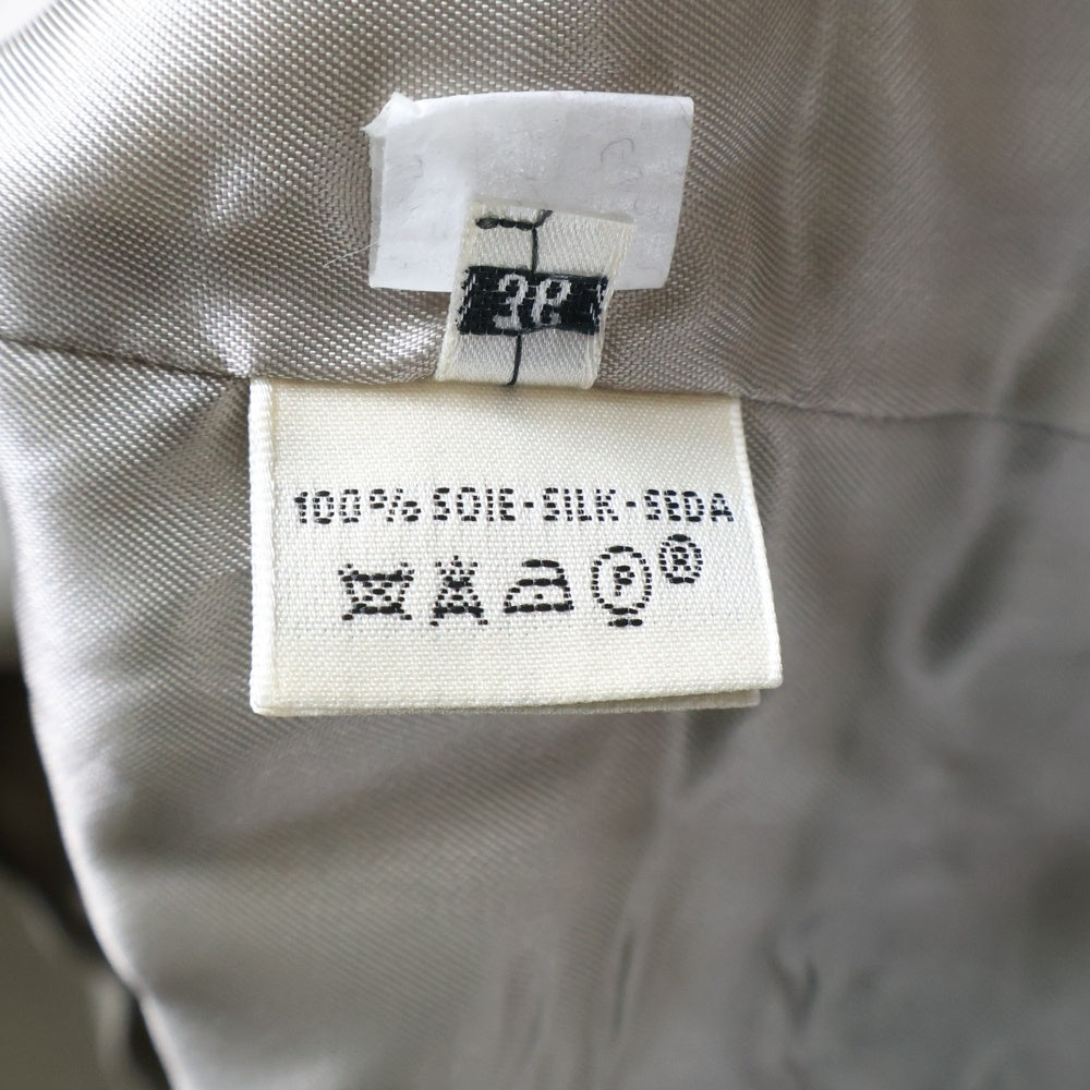 HERMES(エルメス) マルジェラ期 スノーフレーク 雪の結晶 テーラードカラー シルクスカーフ ベスト ジレ グレー/ライトブルー