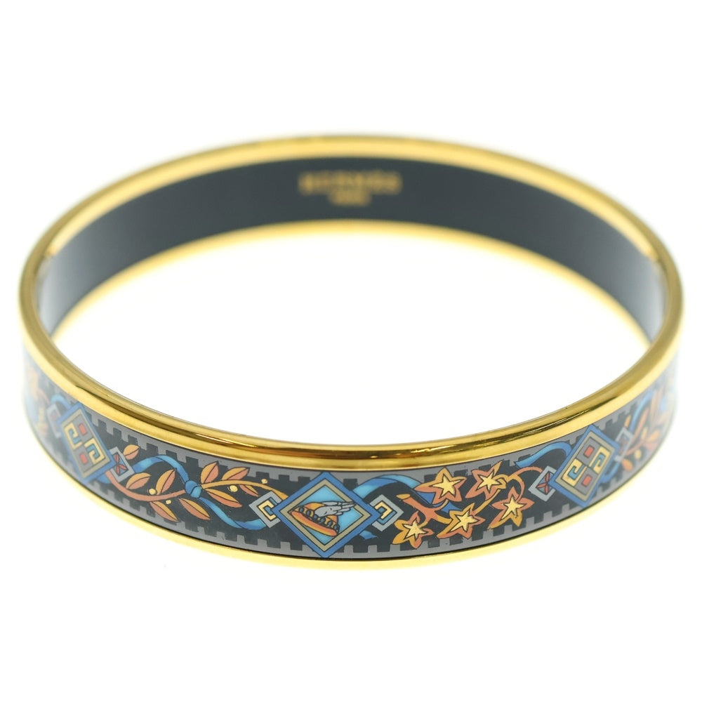 HERMES　バングル　ブレスレット　エマイユ　ゴールド×グリーン×ブルー HERMES（エルメス） 〇〇 エマイユPM ブレスレット バングル ゴールド