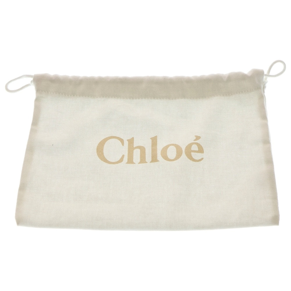 Chloe(クロエ) ウッディ ナノ ロゴ刺繍 デニム レザー ショルダーバッグ インディゴ/ブラック レディース