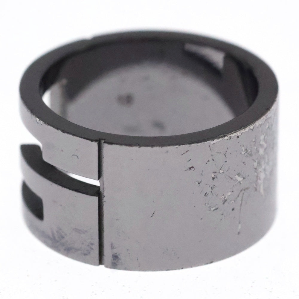 GUCCI(グッチ) Gロゴ リング 指輪 ダークシルバー ガンメタ Ag925