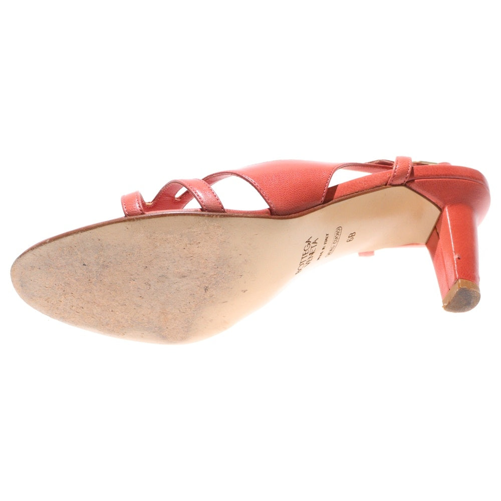 BOTTEGA VENETA(ボッテガヴェネタ) レザー ヒール ストラップ サンダル シューズ ピンク レディース