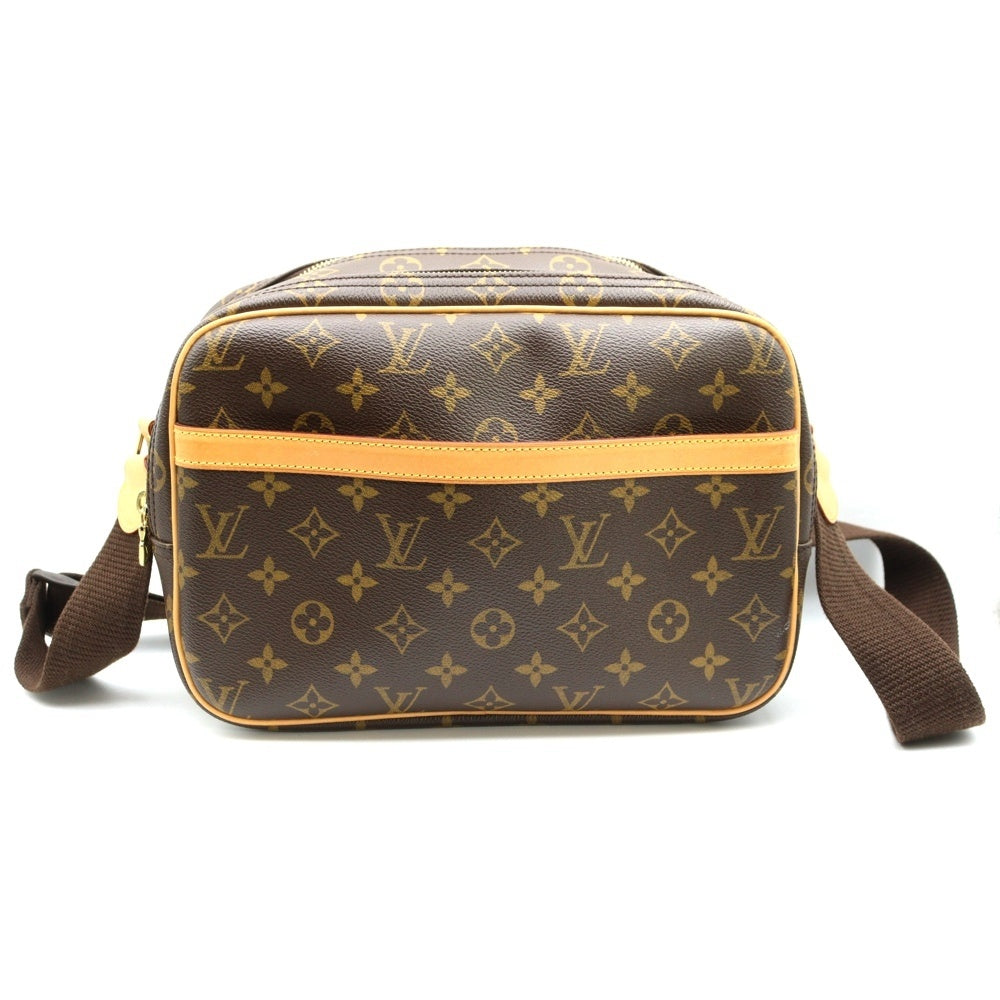LOUIS VUITTON(ルイヴィトン) モノグラム リポーターPM ショルダーバッグ ブラウン レザー×PVC M45254 ゴールド金具