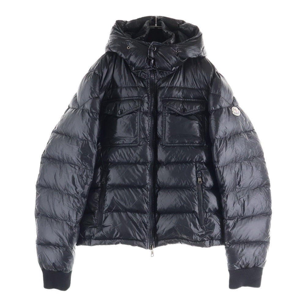 MONCLER(モンクレール) FEDOR ヒョードル ワッペンロゴ フーデッド ジップアップ ダウンジャケット ブラック 120914192705 53029