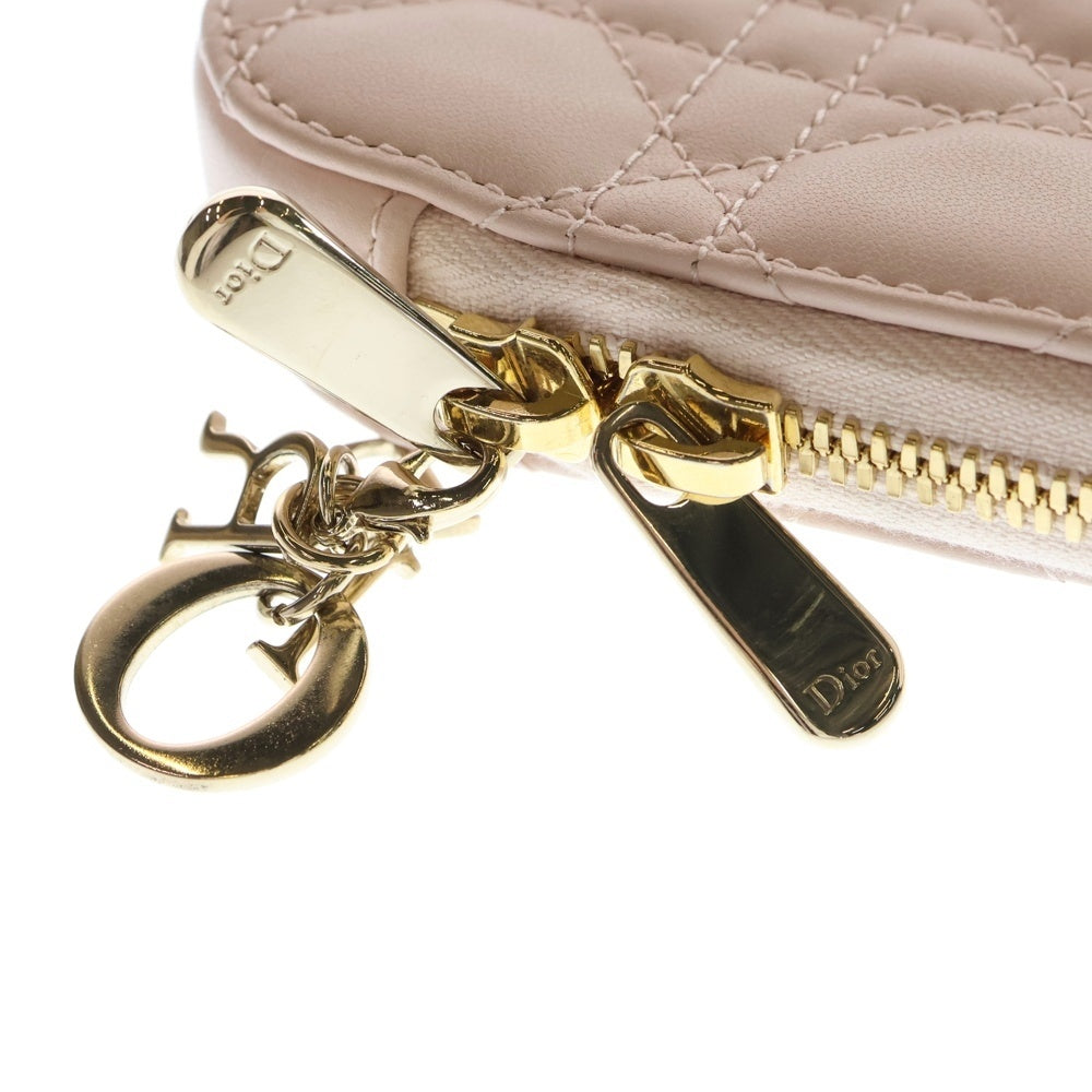 Christian Dior(クリスチャンディオール) カナージュ フォンショルダー ミニバッグ ショルダーバッグ ライトピンク レザー ゴールド金具