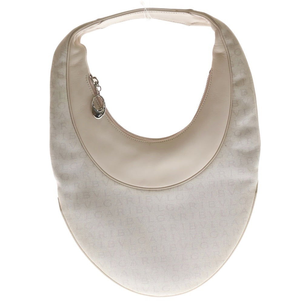 BVLGARI(ブルガリ) ショルダーバック ワンショルダーバッグ ハンドバッグ ライトピンク レザー×キャンバス シルバー金具 レディース