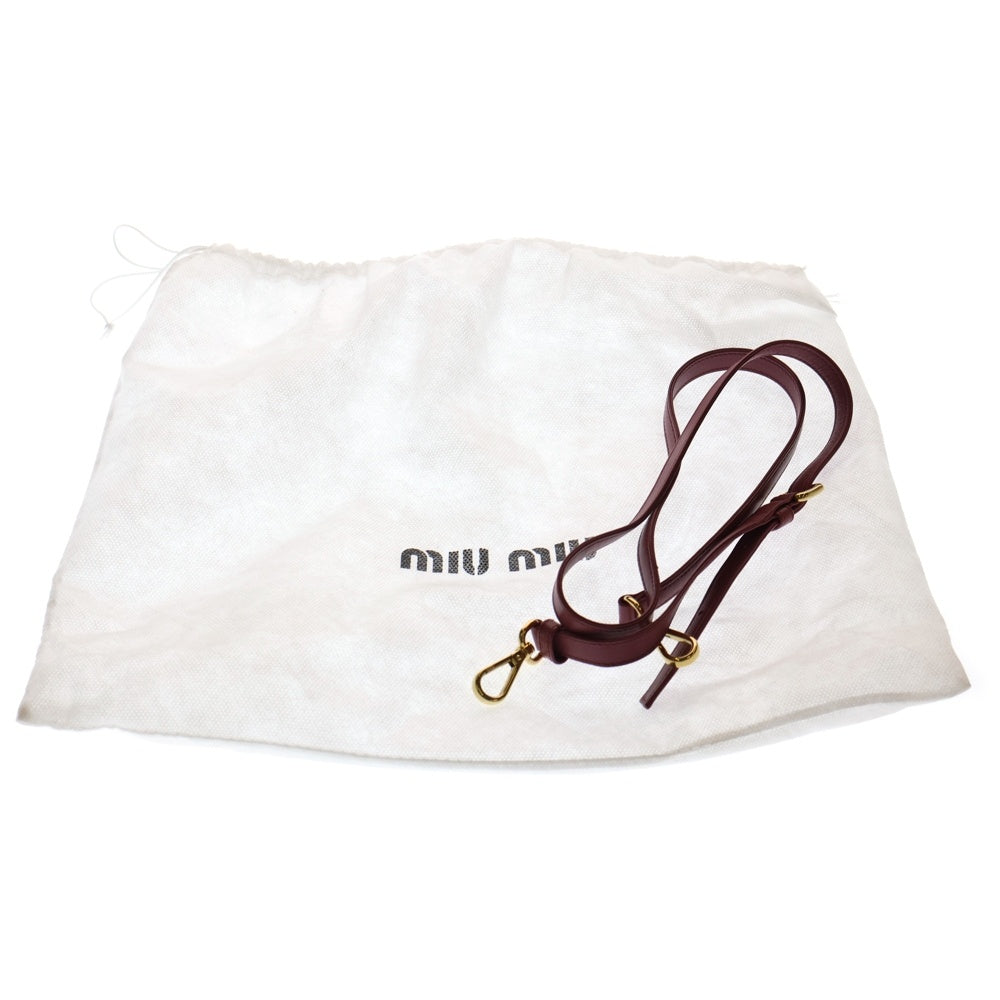 miumiu(ミュウミュウ) ナッパ バイカー 2WAYバック ショルダーバッグ ハンドバッグ トートバッグ ピンク レザー ゴールド金具 レディース