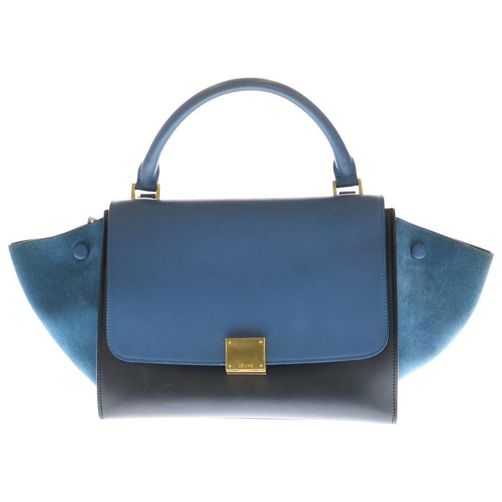 CELINE(セリーヌ) トラペーズ ロゴ刻印レザーショルダーバッグ バイ