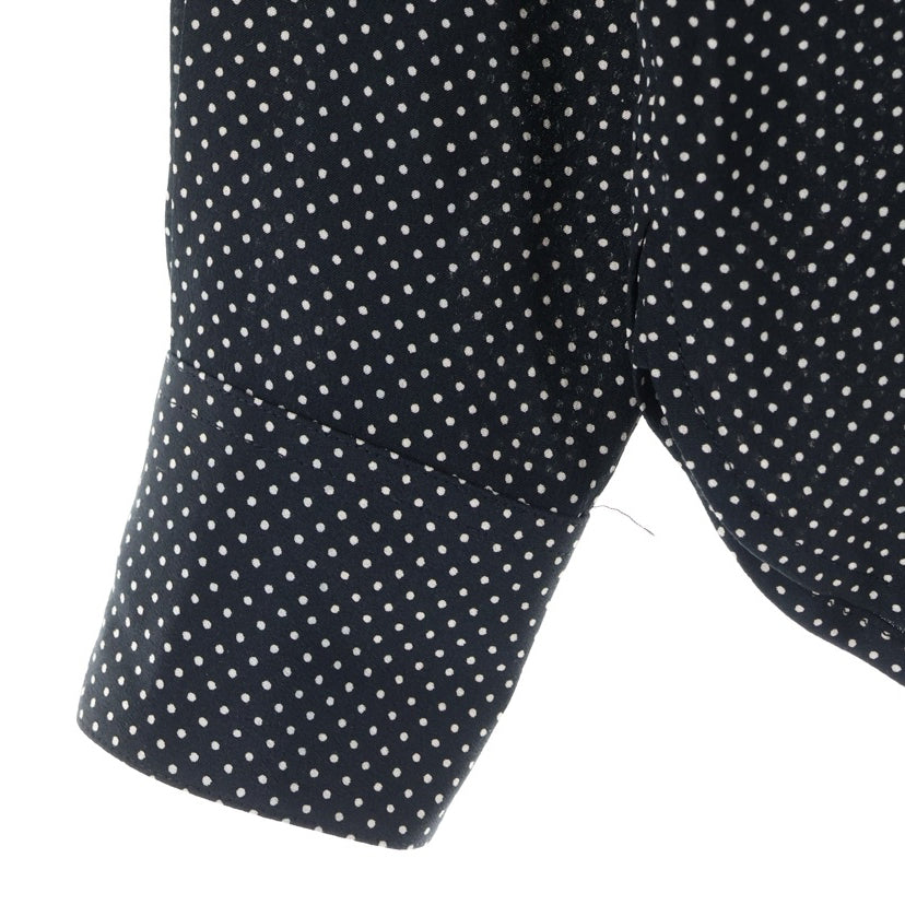 SAINT LAURENT PARIS(サンローランパリ) 20SS ドット総柄プリント シルク 長袖シャツ ブラック レディース 395733