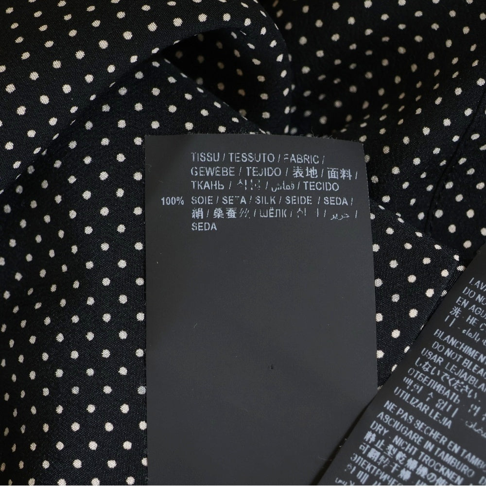 SAINT LAURENT PARIS(サンローランパリ) 20SS ドット総柄プリント シルク 長袖シャツ ブラック レディース 395733