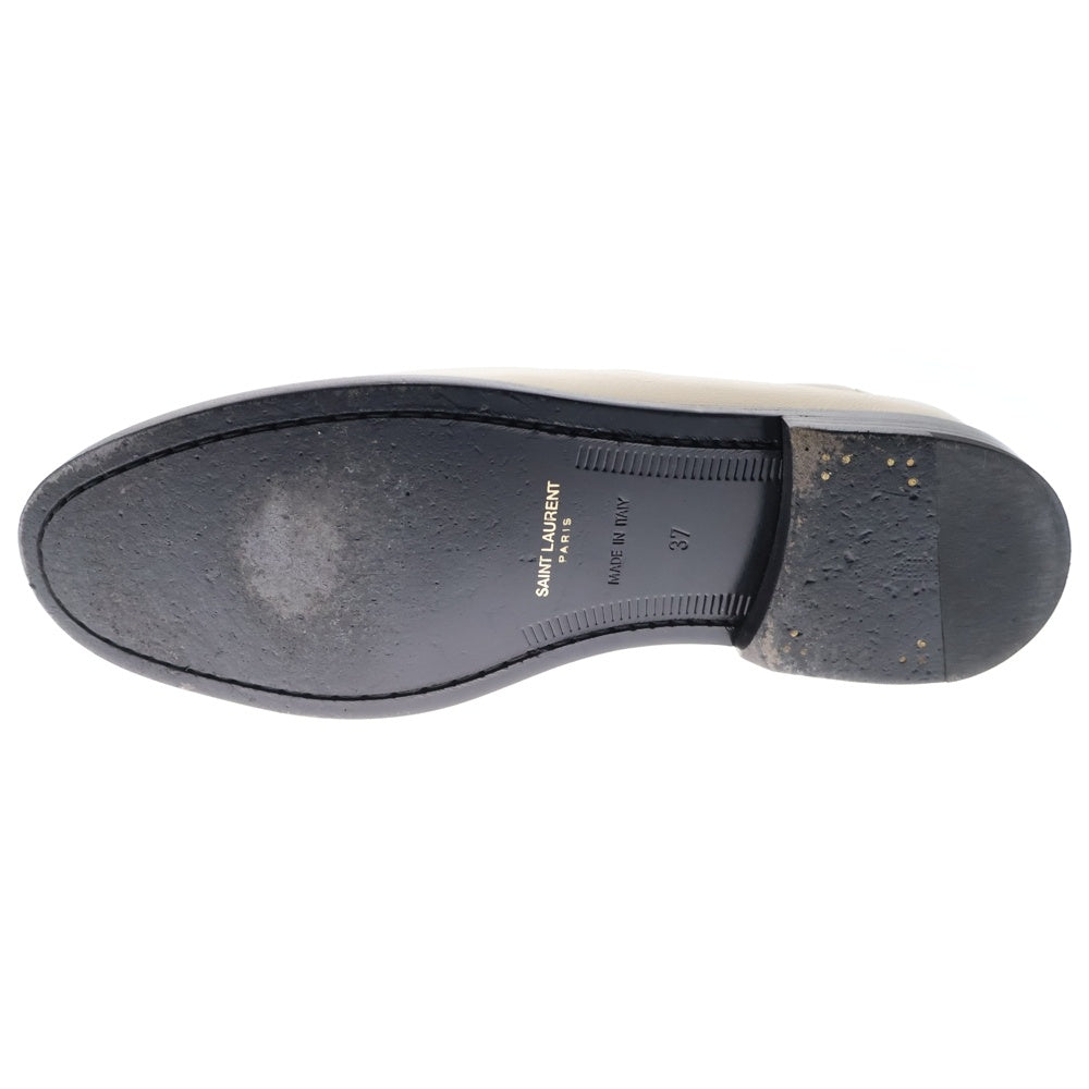 SAINT LAURENT PARIS(サンローランパリ) カサンドラロゴプレート レザー ローカットシューズ ペニーローファー アイボリー 633809 レディース