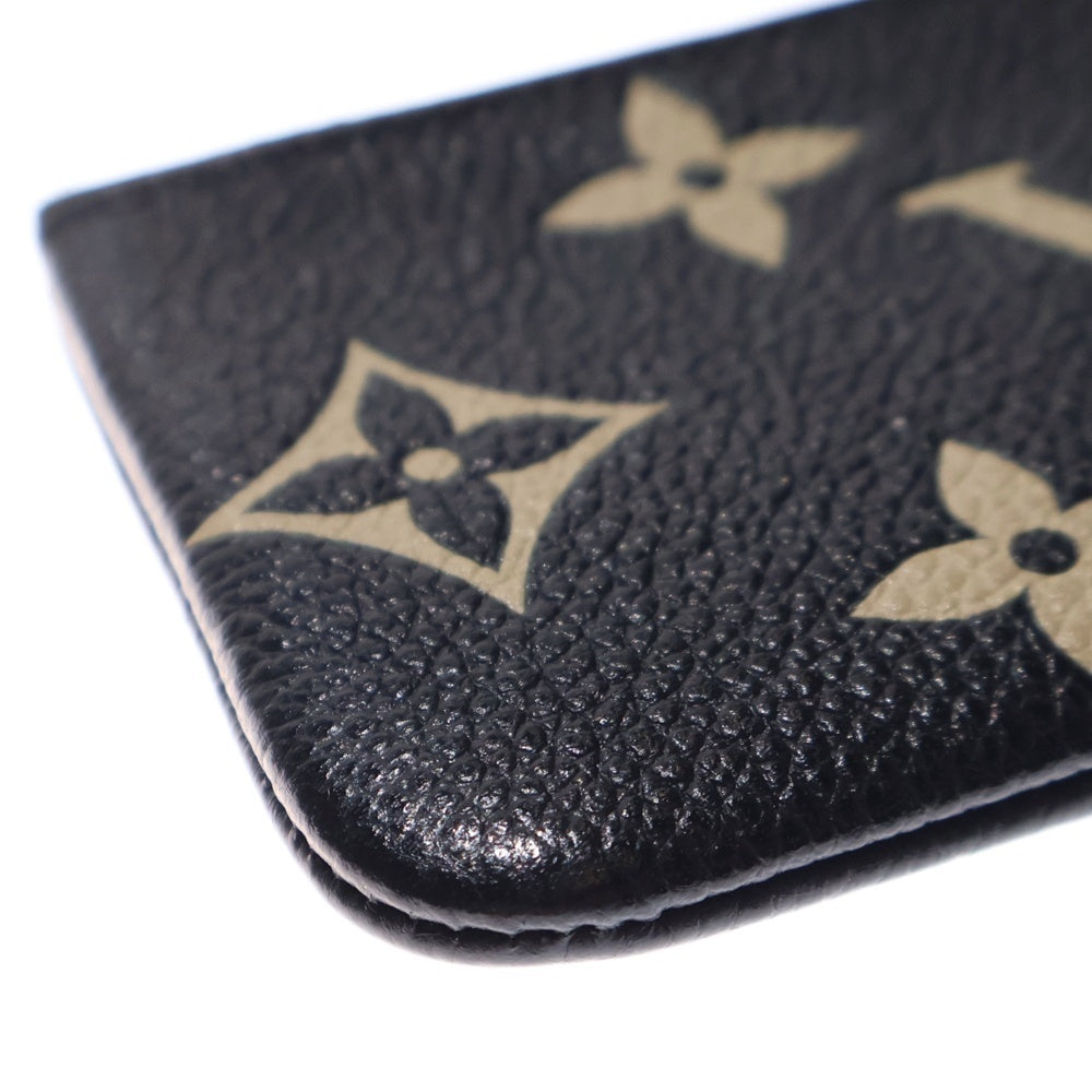 LOUIS VUITTON(ルイヴィトン) モノグラム・アンプラント ポシェットクレ バッグチャーム 小物入れ ブラック×ベージュ バイカラー レザー M80885 ゴールド金具 レディース