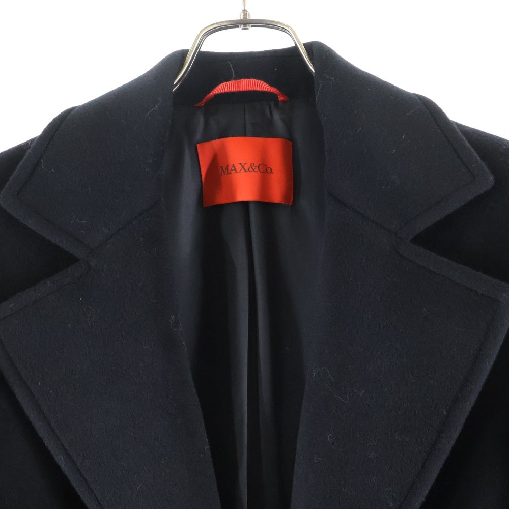MAX&CO(マックス アンド コー) ウールロングコート ブラック レディース