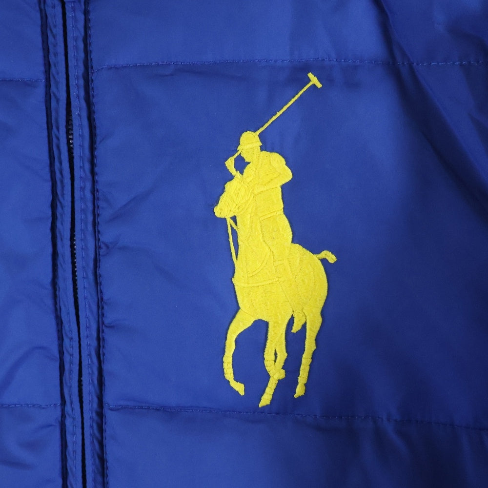 POLO RALPH LAUREN(ポロラルフローレン) ビッグポニーロゴ刺繍 フーデッド ジップアップ ダウンジャケット ブルー レディース