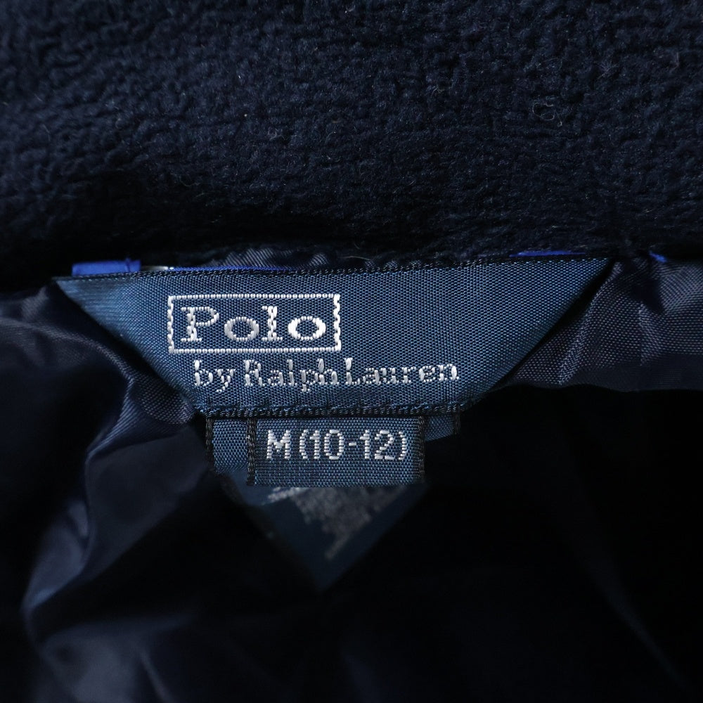POLO RALPH LAUREN(ポロラルフローレン) ビッグポニーロゴ刺繍 フーデッド ジップアップ ダウンジャケット ブルー レディース