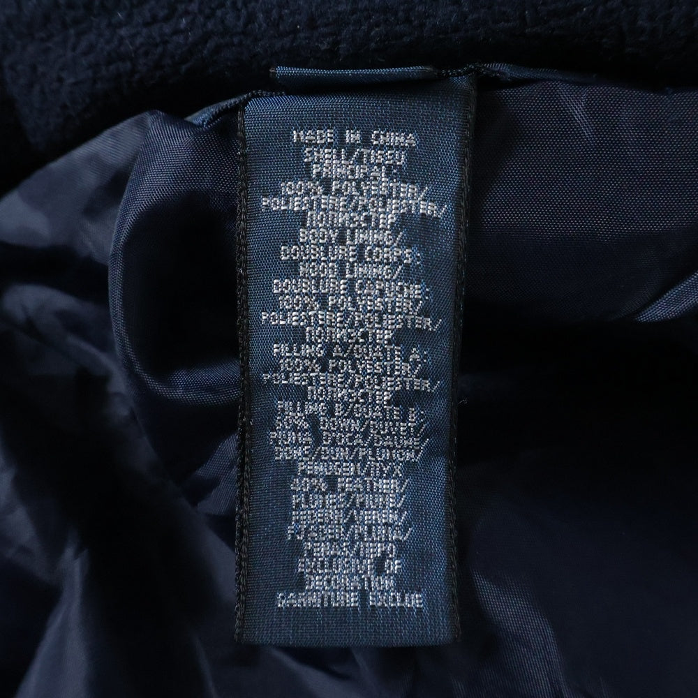 POLO RALPH LAUREN(ポロラルフローレン) ビッグポニーロゴ刺繍 フーデッド ジップアップ ダウンジャケット ブルー レディース