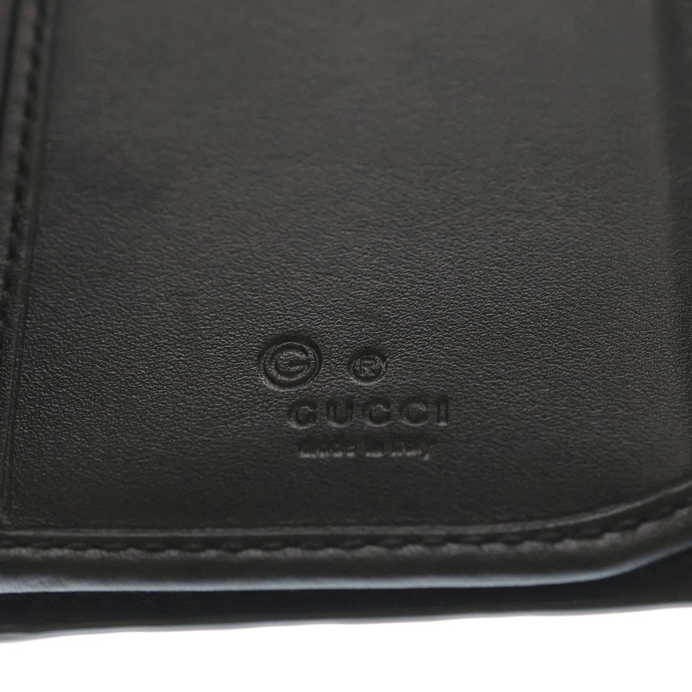 GUCCI(グッチ) マイクログッチシマ 長財布 ロングウォレット カードケース ブラック レザー 449245 レディース