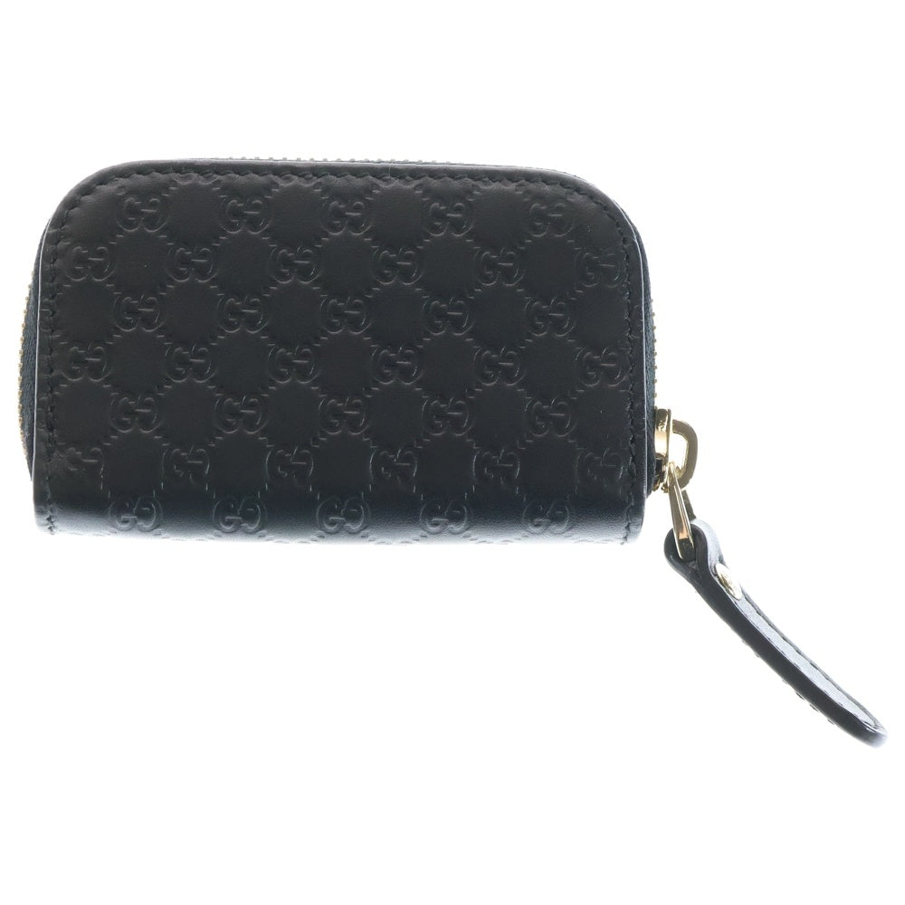 GUCCI(グッチ) マイクログッチシマ コインケース ミニ財布 ブラック レザー 449896 ゴールド金具 レディース